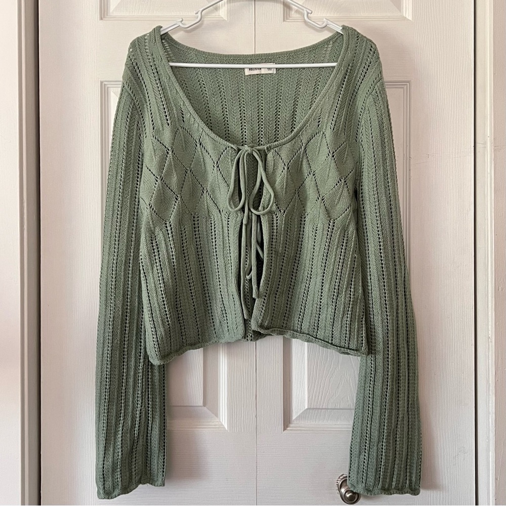 Hollister Crochet-Style Tie-Front Sweater